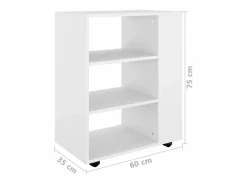 vidaxl Cajonera De Escritorio|Armario con ruedas de madera contrachapada 60x35x75 cm