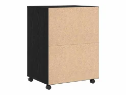 Armario con ruedas de roble con estante 60 x 48 x 81 cm Negro