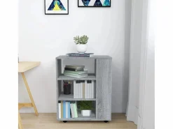 vidaxl Armario con ruedas madera contrachapada Sonoma 60x35x75 cm Gris Discount