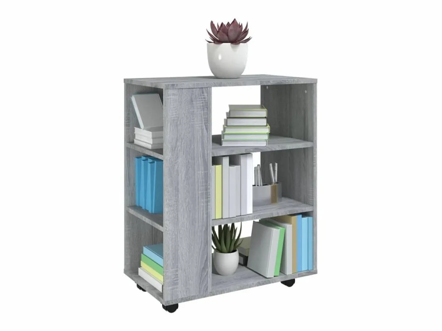 vidaxl Armario con ruedas madera contrachapada Sonoma 60x35x75 cm Gris Discount