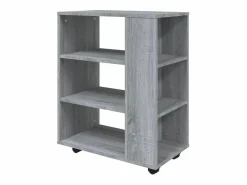 vidaxl Armario con ruedas madera contrachapada Sonoma 60x35x75 cm Gris Discount