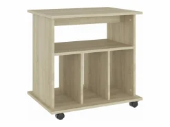 Armario con ruedas madera contrachapada roble Sonoma 60x45x60cm^vidaxl