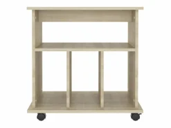 Armario con ruedas madera contrachapada roble Sonoma 60x45x60cm^vidaxl