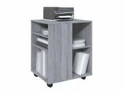 vidaxl Armario con ruedas madera contrachapada Sonoma 60x53x72 cm Gris Outlet