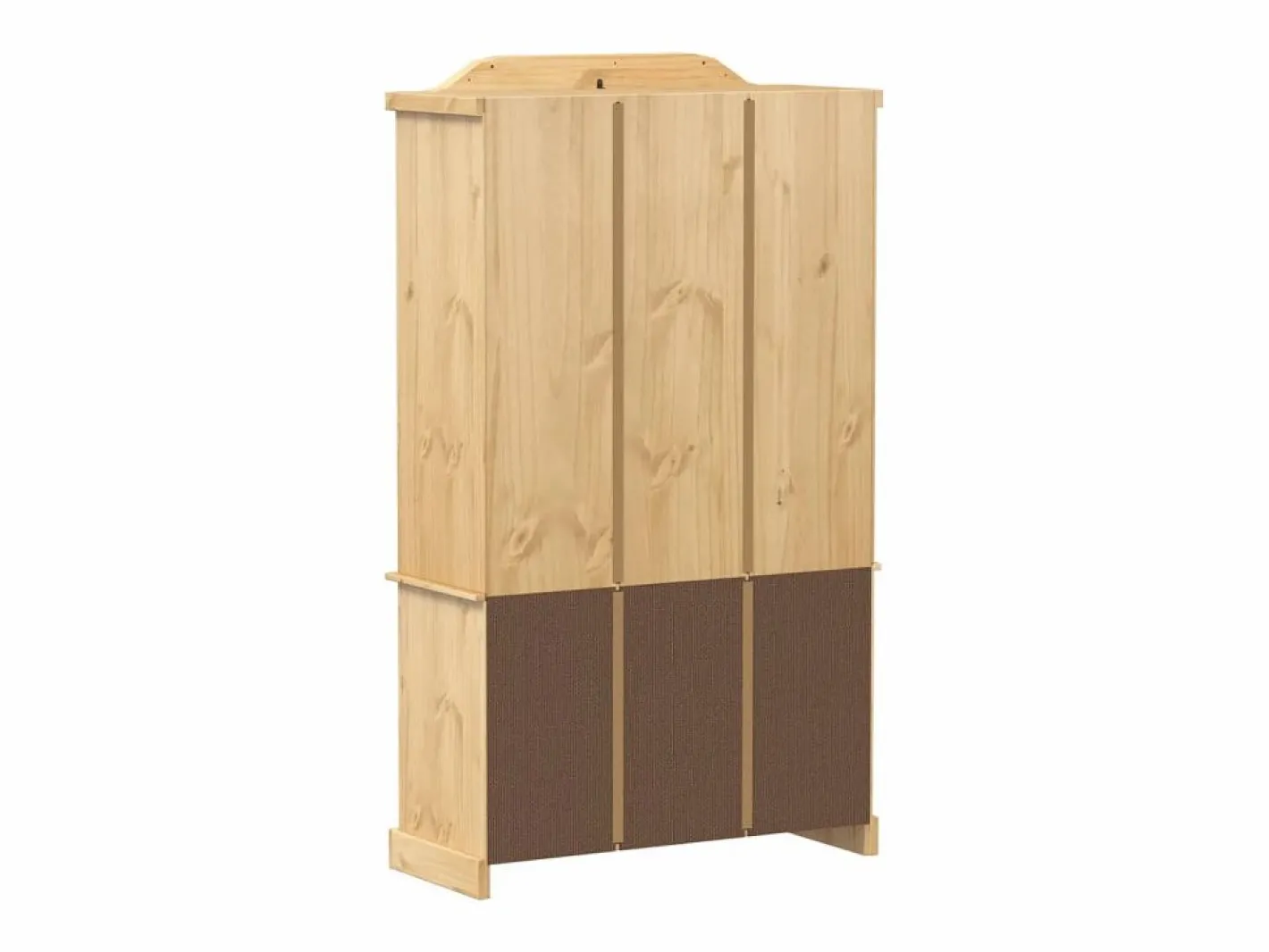 vidaxl Armario con vitrina Corona madera maciza pino 103,5x42x180 cm Color natural claro Online