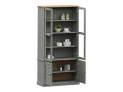 Clicnbuy Vitrina|Armario con vitrina VIGO madera maciza pino 85x35x170 cm
