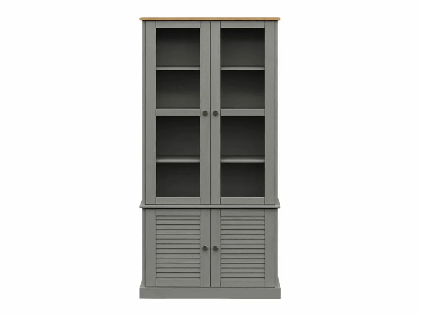 Clicnbuy Vitrina|Armario con vitrina VIGO madera maciza pino 85x35x170 cm