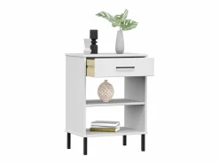 Clicnbuy Estantería|Armario consola patas de metal madera maciza pino OSLO