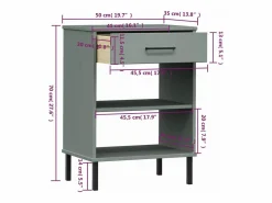 Armario consola patas de metal madera maciza pino OSLO^Clicnbuy Sale