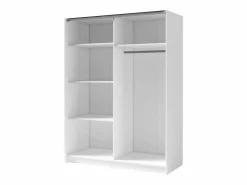 Vente-unique Armario|Armario corredero de 2 puertas con espejo, 150 cm de ancho, color y natural - CALELA