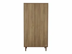Sauthon Armario de 2 puertas con detalle de imitación de madera texturizada y patas de madera Marru00f3n Discount