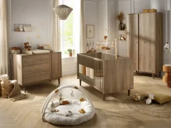 Sauthon Armario de 2 puertas con detalle de imitación de madera texturizada y patas de madera Marru00f3n Discount