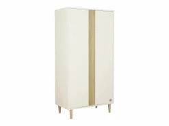 Armario de 2 puertas con detalle de imitación de madera texturizada y patas de madera^Sauthon Clearance