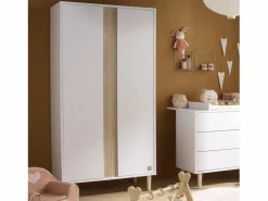Armario de 2 puertas con detalle de imitación de madera texturizada y patas de madera^Sauthon Clearance