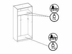 Armario de 2 puertas de 92 cm de ancho en color - BELOMY^Vente-unique Discount