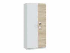 Cambia tus muebles Armario de 3 puertas de 200x90x52 cm con barra de colgar extraíble en -beige Tomy Blanco New