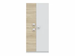 Cambia tus muebles Armario de 3 puertas de 200x90x52 cm con barra de colgar extraíble en -beige Tomy Blanco New