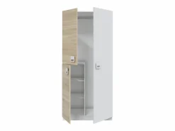 Cambia tus muebles Armario de 3 puertas de 200x90x52 cm con barra de colgar extraíble en -beige Tomy Blanco New