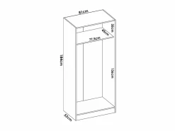Vente-unique Armario de 2 puertas L81 cm en color - LISTOWEL Blanco Online