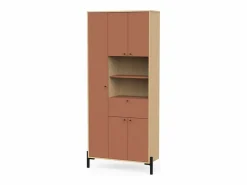 Calicosy Columna De Baño|Armario de 4 puertas y 1 cajón con espejo H201,5 cm - ELISA