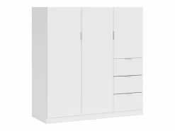 Armario de 3 puertas y 3 cajones en blanco 135x200 cm Magan Blanco^duehome