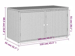 vidaxl Baúl De Jardín|Armario de almacenaje de jardín ratán PE 110x55x60,5 cm