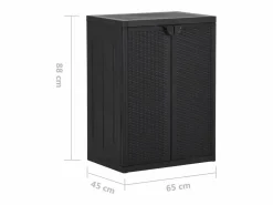 vidaxl Armario De Jardín|Armario de almacenaje de jardín PP ratán 65x45x88 cm