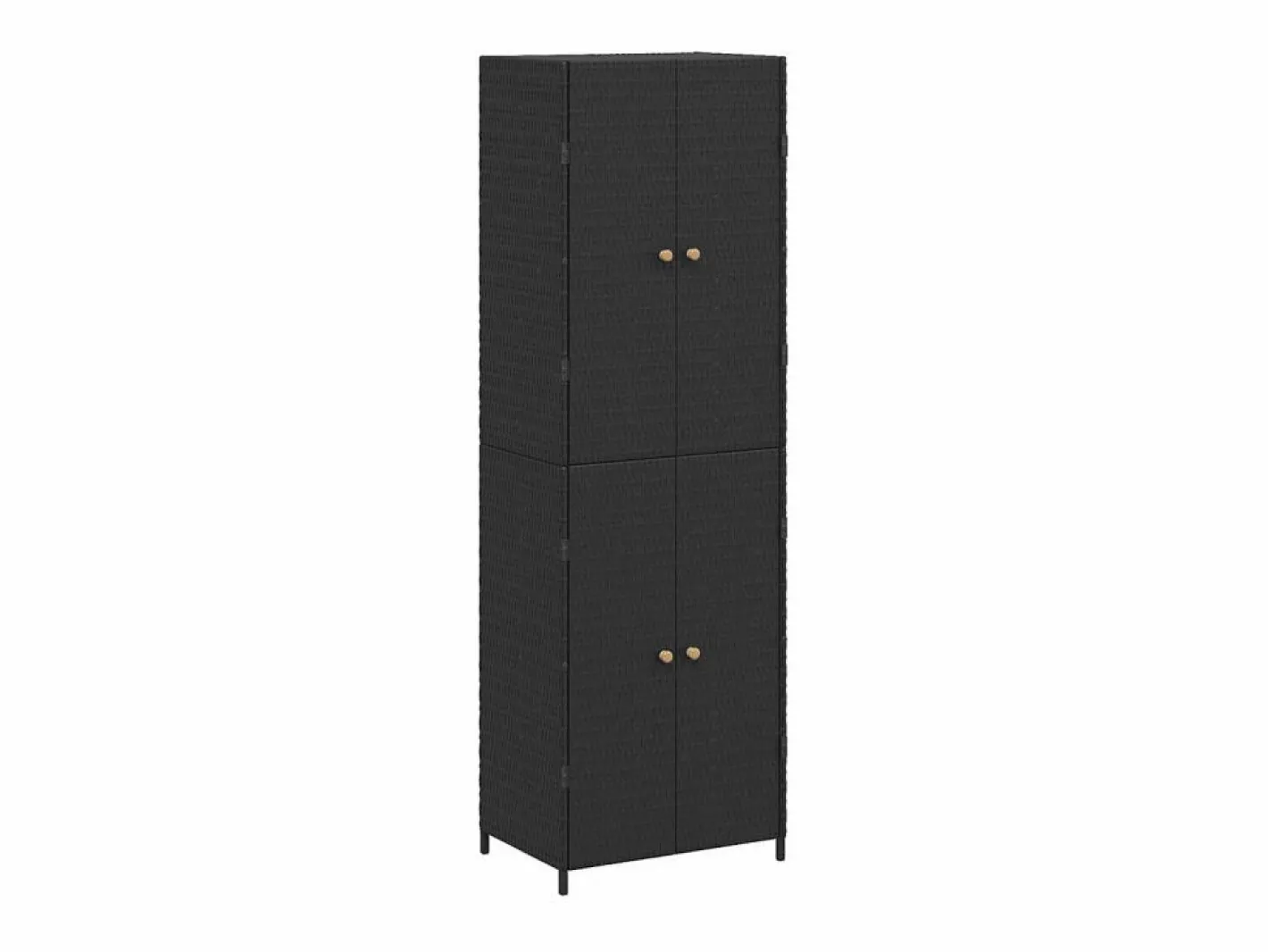vidaxl Armario de almacenaje de jardín ratán PE 59x40x180 cm Negro Outlet