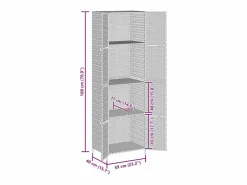 vidaxl Armario de almacenaje de jardín ratán PE 59x40x180 cm Negro Outlet