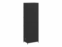 vidaxl Armario de almacenaje de jardín ratán PE 59x40x180 cm Negro Outlet