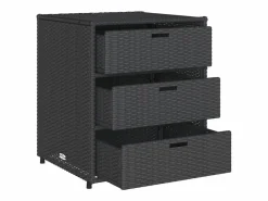 vidaxl Armario de almacenaje de jardín ratán PE 55x59x69 cm Negro Online