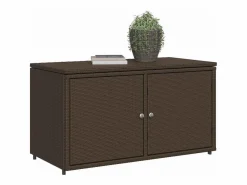 vidaxl Baúl De Jardín|Armario de almacenaje de jardín ratán PE marrón 110x55x60,5 cm