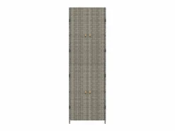 vidaxl Armario de almacenaje de jardín ratán PE 59x40x180 cm Gris Clearance