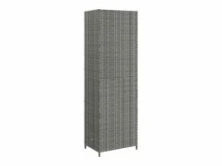 vidaxl Armario de almacenaje de jardín ratán PE 59x40x180 cm Gris Clearance