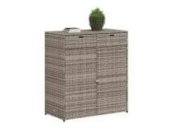vidaxl Armario de almacenaje de jardín ratán PE 105x55x113 cm Gris Online