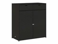 vidaxl Armario de almacenaje de jardín ratán PE 105x55x113 cm Negro Best