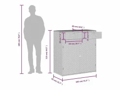 vidaxl Armario de almacenaje de jardín ratán PE 105x55x113 cm Negro Best
