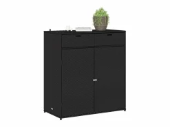 vidaxl Armario de almacenaje de jardín ratán PE 105x55x113 cm Negro Best