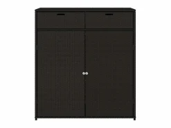 vidaxl Armario de almacenaje de jardín ratán PE 105x55x113 cm Negro Best