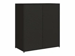vidaxl Armario de almacenaje de jardín ratán PE 105x55x113 cm Negro Best