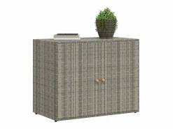 Armario de almacenaje de jardín ratán PE 100x55,5x80 cm^vidaxl Clearance