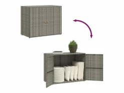 Armario de almacenaje de jardín ratán PE 100x55,5x80 cm^vidaxl Clearance