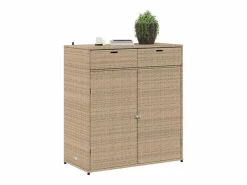 Armario de almacenaje de jardín ratán PE 105x55x113 cm^vidaxl Discount