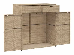 Armario de almacenaje de jardín ratán PE 105x55x113 cm^vidaxl Discount