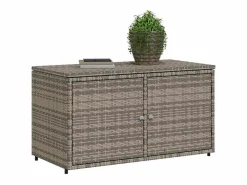Armario de almacenaje de jardín ratán PE 110x55x60,5 cm^vidaxl Hot