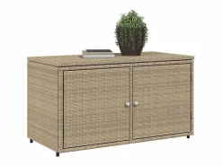 vidaxl Armario de almacenaje de jardín ratán PE 110x55x60,5 cm Beige Sale
