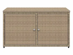 vidaxl Armario de almacenaje de jardín ratán PE 110x55x60,5 cm Beige Sale