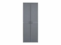Armario de almacenaje para jardín PP ratán 65x45x172 cm ES909947 Gris Discount