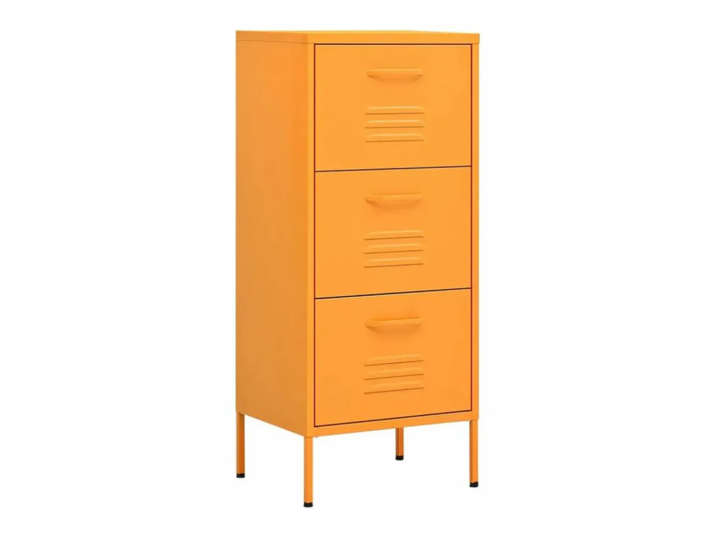vidaxl Cajonera De Escritorio|Armario de almacenamiento acero mostaza 42,5x35x101,5 cm