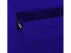 vidaxl Armario de almacenamiento acero marino 80x35x101,5 cm Azul New
